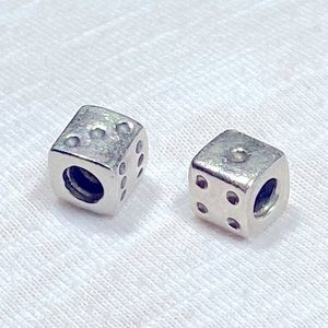 Pandora sterling silver dice charms, retired